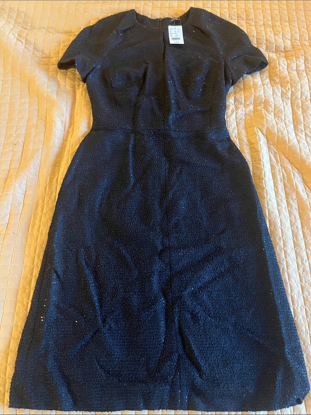 Kiton Black Short-Sleeve Sheath Dress